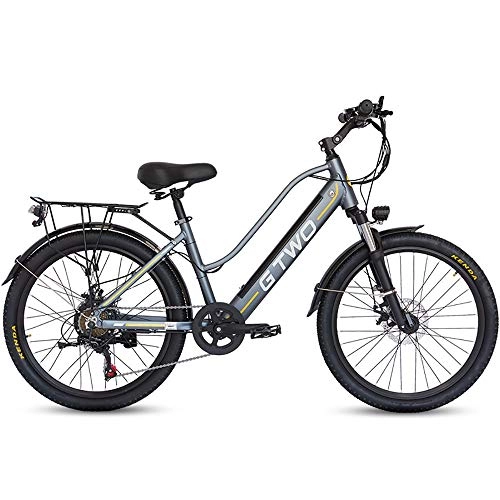 Bicicletas eléctrica : COKECO Bicicleta De Montaña Eléctrica, 350W Bicicleta Eléctrica Bicicleta De Montaña 26 Pulgadas 48V9.6Ah Batería De Litio, batería De Litio Invisible Bicicleta Eléctrica