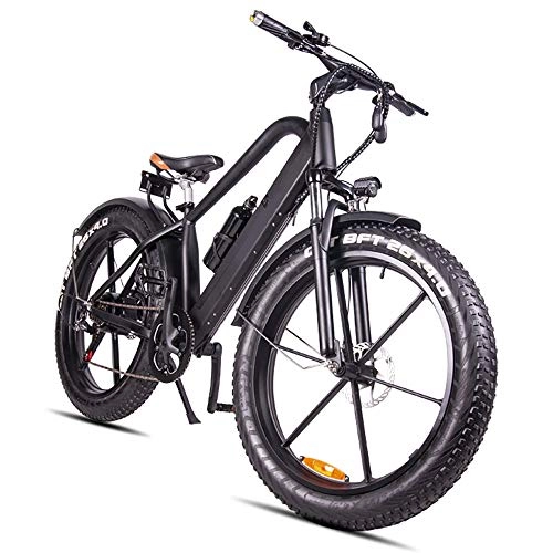 Bicicletas eléctrica : COKECO Bicicleta Eléctrica 350W De Energía Eléctrica Asistida Bicicleta De 6 Velocidades 48V10AH Batería De Litio 26 * 4.0 Pulgadas De Ancho Neumático Bicicleta De Carretera Todoterreno