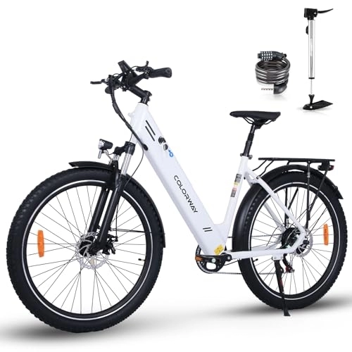 Bicicletas eléctrica : COLORWAY Bicicleta eléctrica de Ciudad de 27, 5 Pulgadas, Bicicleta eléctrica de montaña con 36V 15 Ah, Bicicleta de cercanías con Motor de 250 W, Dos Modos de conducción, ebike para Adultos