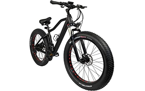 Bicicletas eléctrica : Cremallera invisibilidad eléctrica grasa bicicleta 26" MTB 10AH - negro mate