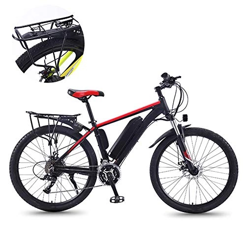 Bicicletas eléctrica : CYC Bicicleta eléctrica Power Mountain Bike de aleación de aluminio 36 V 13 Ah batería de litio con motor sin escobillas de 250 W y 26 neumáticos profesionales de 27 velocidades, color rojo
