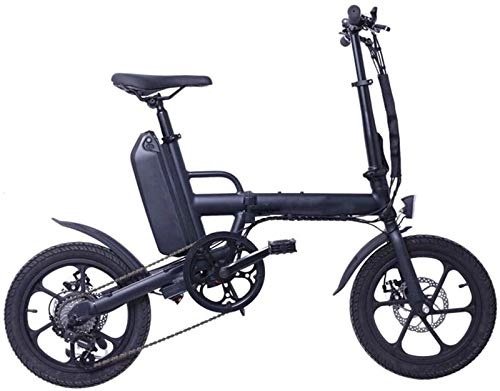 Bicicletas eléctrica : CYSHAKE Zuhause 16 Pulgadas Bicicleta Plegable elctrica 36V 13Ah batera de Litio Bicicleta elctrica Vari-Velocidad 350W Pequeo Bicicleta elctrica Mit Kotflgel (Color : Black)