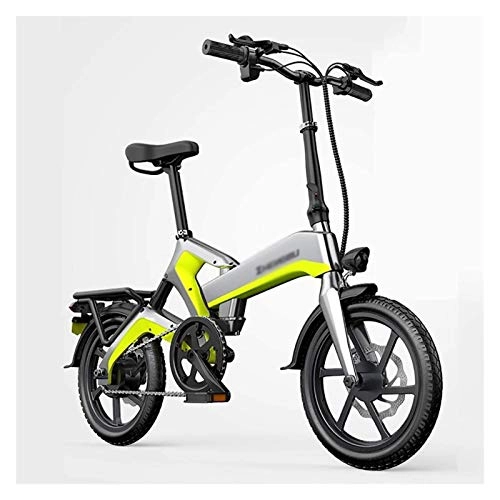 Bicicletas eléctrica : CYSHAKE Zuhause Una Bicicleta eléctrica Plegable, Bicicleta eléctrica 16 Pulgadas 400 W con una batería de Iones de Litio de 48 voltios extraíble Mit Kotflügel (Color : Gray)