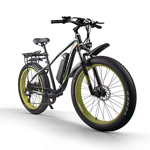 Bicicletas eléctrica : Cysum CM-980 Bicicletas MTB eléctricas para Hombres, Bicicleta eléctrica de montaña eléctrica Grande de 26 Pulgadas (Verde)