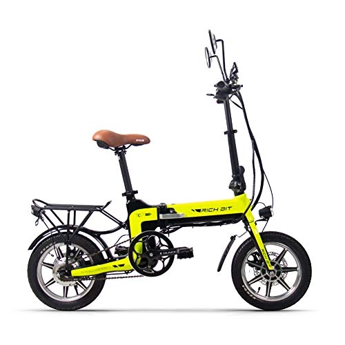 Bicicletas eléctrica : cysumRT-619 Bicicleta eléctrica plegable-2020 Bicicleta eléctrica Plegable Ligera Ruedas de 14 Pulgadas, suspensión Trasera, Bicicleta Neutra asistida por Pedal, 250W 36V 10.2AH (Verde)
