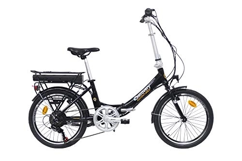 Bicicletas eléctrica : DENVER E2000 Rear Motor 6 V Bicicleta eléctrica Plegable 20 Pulgadas Discovery, Color Negro Brillante Unisex, 20