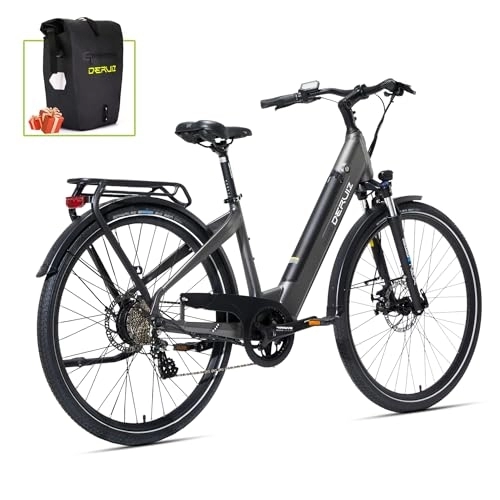 Bicicletas eléctrica : DERUIZ Bicicleta eléctrica de cuarzo de 28 pulgadas, Rh 45 cm, motor Bafang de 250 W y 40 N.m, batería de tubo inferior de 48 V / 13, 4 Ah / 644 Wh que dura hasta 150 km