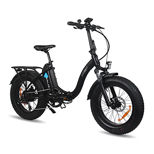 Bicicletas eléctrica : DERUIZ Bicicleta Eléctrica Plegable 20"*4.0 E-Bike MTB Pedal Assist, Batería de Litio 48V 13Ah, Bicicleta Eléctrica para Adultos 500W, Shimano 7 Velocidades, Bici eléctricas de Off-Road Fat