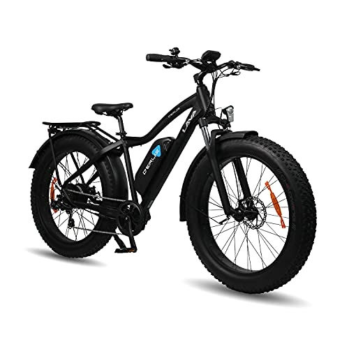 Bicicletas eléctrica : DERUIZ Lava Bicicletas eléctricas para Adulto, Fat Tire Bike de 26 Pulgadas Bici Todo Terreno, Bicicleta de Montaña con 48V 624Wh Batería de Litio extraíble(Negro)