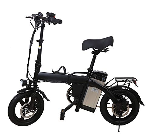 Bicicletas eléctrica : DIDIY Bicicleta eléctrica de aleación de aluminio 48 V 350 W, 12 AH14 pulgadas, batería de litio para adulto, el cuerpo se puede plegar con la asistencia del pedal.