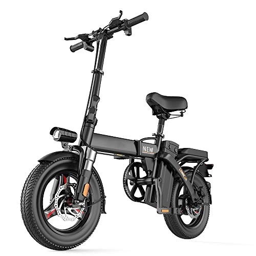 Bicicletas eléctrica : DKZK Bicicletas EléCtricas Plegables para Adultos Bicicleta EléCtrica BateríA Litio ExtraíBle 48 V, Motor Estable Sin Escobillas 280W Soporte 7 Velocidades Profesional 500 Km