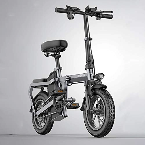 Bicicletas eléctrica : DODOBD Bicicleta Eléctrica Plegable Batería de Iones Litio de 48 V Motor de 400 W Neumático Grueso de 14 Pulgadas Marco de Aluminio Bicicleta Eléctrica
