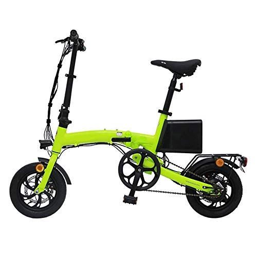 Bicicletas eléctrica : Dpliu-HW Bicicleta Elctrica Coche elctrico Pequea batera de Litio pequea Coche elctrico Plegable Verde 10.4A Duracin de la batera 30~40KM (Color : Green)
