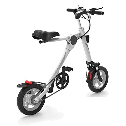 Bicicletas eléctrica : Dpliu-HW Bicicleta Eléctrica Mini Bicicleta eléctrica Plegable pequeña Bicicleta eléctrica batería de Litio batería Coche Masculino y Femenino Adulto Viaje Negro 36 V (Color : White)