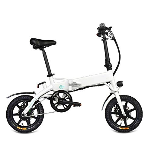 Bicicletas eléctrica : Dušial 14'' Folding Bikes Electric Bicycle 250W Motor Lightweight Frame Ebike Foldable Compact Bike with Anti-Skid and Wear-Resistant Tire 3 Riding Modes with Headlight Safety Riding at Night