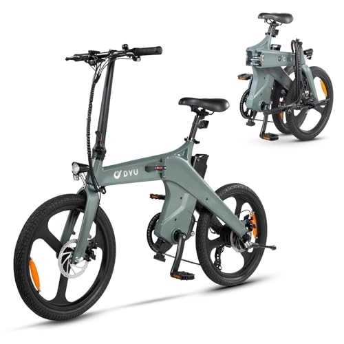 Bicicletas eléctrica : DYU Bicicleta Eléctrica, 20 Pulgadas Inteligente Ebike con Asistido de Pedal, 36V 10AH Batería Extraíble, Sensor de par Central, 3 Modos de Conducción, Cambio Shimano de 7 velocidades(Verde)