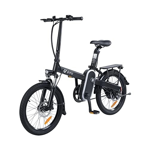 Bicicletas eléctrica : DYU Bicicleta Eléctrica Plegable, 20 Pulgadas Bicicleta Eléctrica Inteligente con Pantalla LCD, Smart Ebike con Sensor de Par Central, Pedal Asistido, Batería Desmontable, Altura Ajustable(R1-12.5AH)