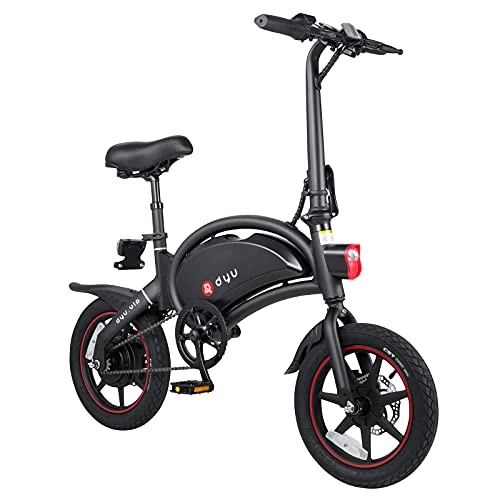 Bicicletas eléctrica : DYU - Bicicleta eléctrica plegable D3 + hasta 25 km / h, velocidad ajustable, E-Bike, 36 V / 10 Ah, batería 250 W, freno de doble disco, crucero, APP, BMS, adulto, negro