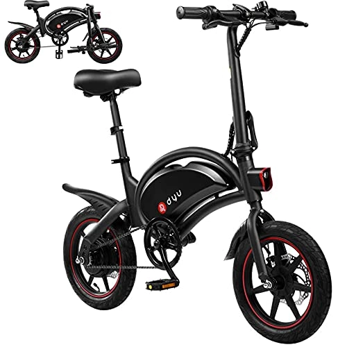 Bicicletas eléctrica : DYU Bicicleta Eléctrica Plegables - 14" portátil bici electricas, Urbana E-Bike 250W 36V 10Ah Batería, Bicicletas de pedaleo asistidas para Adultos Unisex