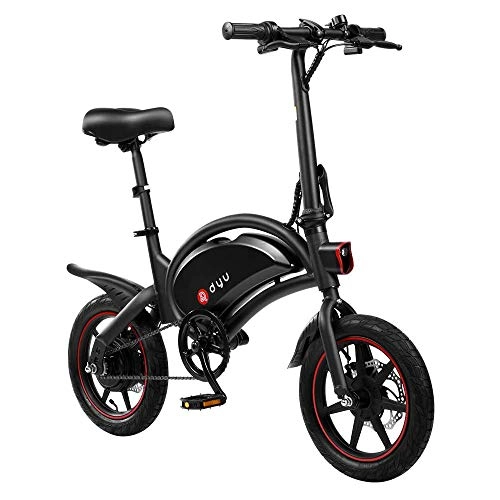 Bicicletas eléctrica : DYU D3F Bicicleta eléctrica plegable Smart Bike para adultos, aleación de aluminio, 240 W, batería extraíble de iones de litio de 36 V / 10 Ah, con 3 modos de conducción.