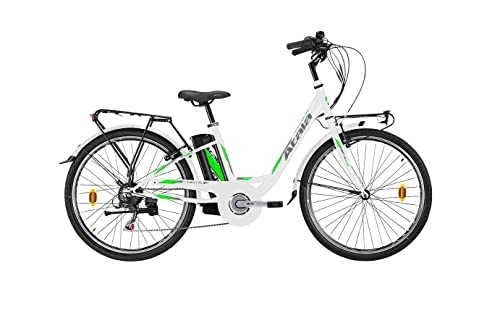 Bicicletas eléctrica : E-Bike Modelo 2021 Pedal asistida atala E-Way 26 6 V 360 WHT / GREEN MT D41 Talla XS