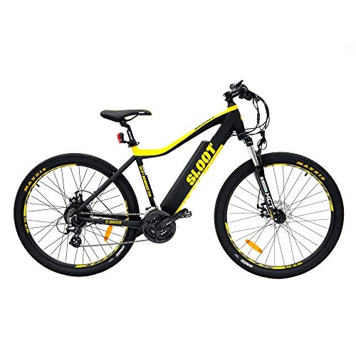Bicicletas eléctrica : E-MTB Hardtail E-HT1001 - Bicicleta eléctrica (27, 5"), color negro y amarillo
