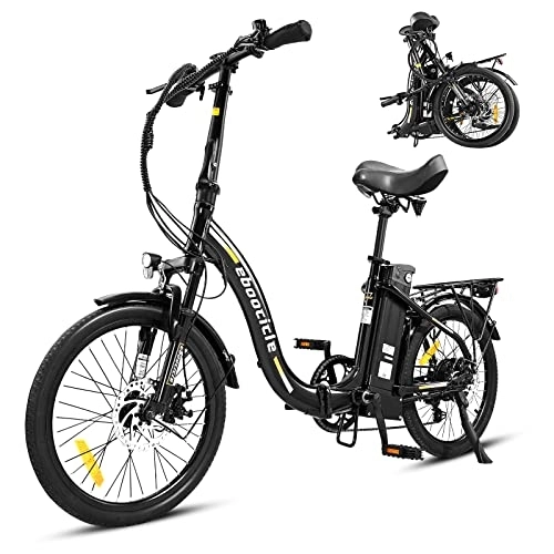 Bicicletas eléctrica : eboocicle Bicicleta eléctrica plegable de 20 pulgadas, motor de 250 W, 36 V / 13 Ah, máx. Alcance de hasta 45-100 km Shimano 7 marchas, 3 niveles de apoyo de aluminio, 23, 7 kg