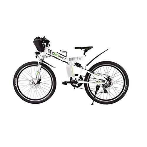 Bicicletas eléctrica : ECOFOREST Bicicleta de montaña eléctrica Plegable 350w High Speed