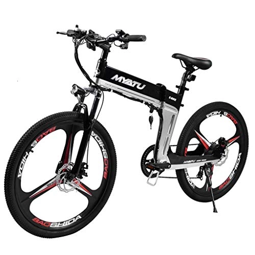 Bicicletas eléctrica : El Litio elctrica Plegable Bicicleta elctrica 26 Pulgadas Hill Poder Bicicleta Doble absorcin de Choque Masculino y Femenino Adulto de batera de Coche (Color : UK)