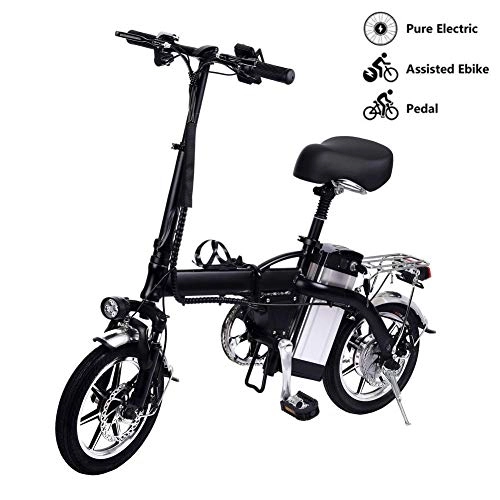 Bicicletas eléctrica : Elementral Lamtwheel 14'' Electric Foldable Bike with Removable Large Capacity Li-Ion Battery (48V / 10Ah 350W)
