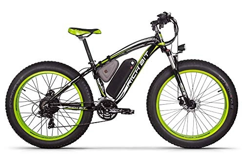 Bicicletas eléctrica : ENLEE Rich bit RT-012 Potente Bicicleta eléctrica de 1000 W 48 V 17 Ah con Motor Trasero y suspensión Delantera (Black-Green)