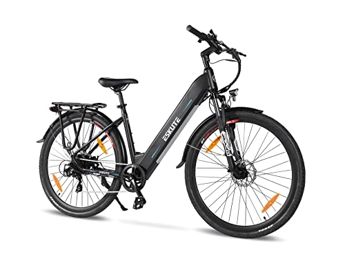 Bicicletas eléctrica : ESKUTE Polluno E-Bike 28", Bicicleta Electrica con Batería Samsung Cell 36V 14, 5Ah, Ebike para Adultos con Motor 250W, Bici Electrica con Autonomía hasta 120km