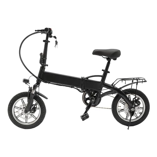 Bicicletas eléctrica : Esyogen Bicicleta eléctrica de montaña de 14 pulgadas, plegable, para niños, niñas, mujeres y hombres, freno de disco delantero y trasero, tres modos de conducción, motor de 250 W