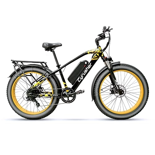 Bicicletas eléctrica : Extrbici Bicicletas Eléctricas para Adultos Bicicleta Eléctrica de Montaña para Hombres y Mujeres con Batería de Litio Impermeable de Banda Gruesa 48V16AH XF650 Yellow