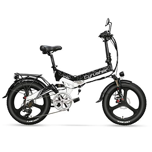 Bicicletas eléctrica : Extrbici XF590 Bicicleta eléctrica Plegable 500W 48V 10A Li-Battery Neumático de 20 Pulgadas con batería Interna Desmontable con luz Delantera y Trasera con Marco de Asiento