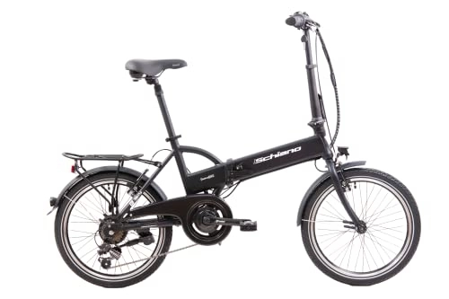 Bicicletas eléctrica : F.lli Schiano E- Sky 20" Bicicleta Eléctrica Plegable, Unisex Adulto, Negro mate