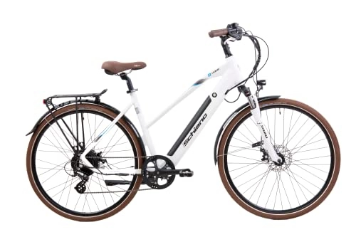 Bicicletas eléctrica : F.lli Schiano E- Voke Bicicleta, Unisex Adulto, Blanca, 28