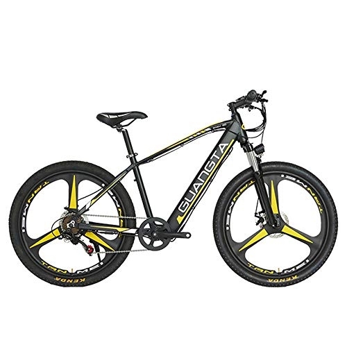 Bicicletas eléctrica : F1 26 Pulgadas 500W Potente Bicicleta eléctrica 48V 15Ah batería de Litio Oculta Horquilla de suspensión bloqueable 5 Pas Bicicleta de montaña (Black Yellow)