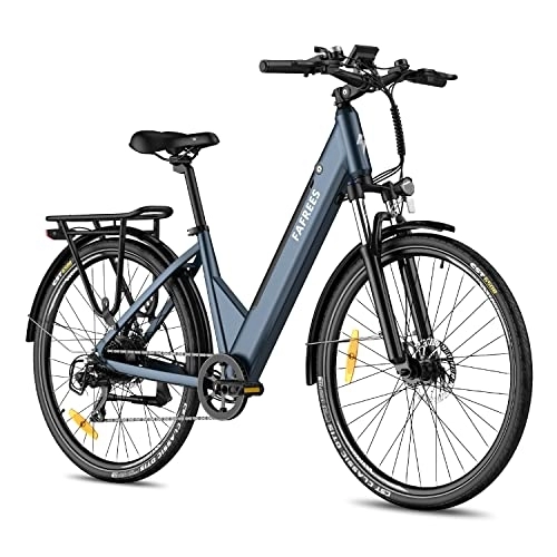 Bicicletas eléctrica : Fafrees Bicicleta Electrica con App, 27.5 Pulgadas Bici Electrica Adulto, 36V 14.5 Ah Ebike 110KM Pedaleo Asistido, 250W Ciudad Urbana Bicycle Electric, 4 Colores Oficial F28 Pro 2023 Azul