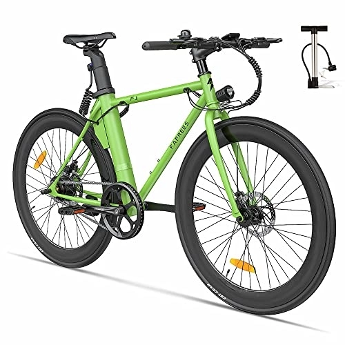Bicicletas eléctrica : Fafrees Bicicleta eléctrica F1, Bicicleta de Carretera eléctrica para Adultos de 250W con neumáticos 700C*28, batería extraíble de 36V 8.7Ah, Verde