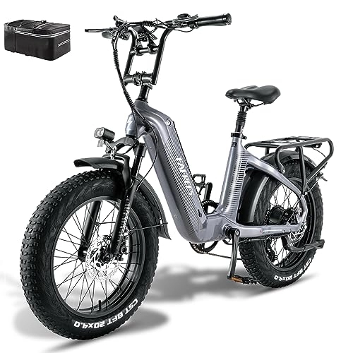 Bicicletas eléctrica : Fafrees Bicicleta eléctrica F20 Master E para mujer de 20 pulgadas, 48 V / 22, 5 Ah / 1080 Wh, batería de 60 N.m, bicicleta eléctrica para hombre, 150 kg, 165 – 200 cm, Shimano 7S, bicicleta eléctrica de