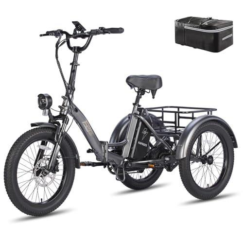 Bicicletas eléctrica : Fafrees Bicicleta eléctrica oficial F20 Mate de 3 ruedas plegable con batería de 48 V 18, 2 Ah 110 KM, frenos de disco hidráulicos para mujer, bicicletas eléctricas de 65 N.m, bicicleta eléctrica Fat