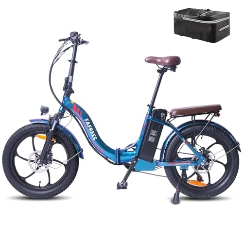 Bicicletas eléctrica : Fafrees Bicicleta eléctrica plegable F20 Pro Fatbike para mujer, 20 pulgadas con batería de 36 V, 18 Ah, plegable, 250 W, Shimano 7S, bicicleta eléctrica de 25 km / h