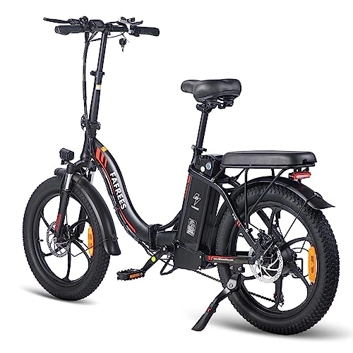 Bicicletas eléctrica : Fafrees F20 Bicicleta Eléctrica Plegable 20" x 3.0 Grasas Neumático Eléctrico Plegable, Batería 36V 16Ah Shimano 7S, Bicicleta de Ciudad para Adulto, Negro