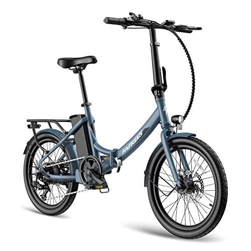 Bicicletas eléctrica : Fafrees F20 Light 20 Pulgadas Plegable E-Bike 250W para Mujer Hombre Adolescente Anciano con Batería Extraíble de 36V 14, 5 Ah, Bicicleta Eléctrica Velocidad Máxima 25 km / h Shimano 7S (Azul)