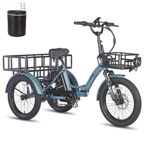 Bicicletas eléctrica : Fafrees F20 Mate [Oficial] E-Bike Triciclo plegable con batería de 48 V 18, 2 Ah 110 KM, bicicleta eléctrica para mujer, frenos de disco hidráulicos, bicicletas eléctricas 65 N.m, Fat Ebike hombre 20