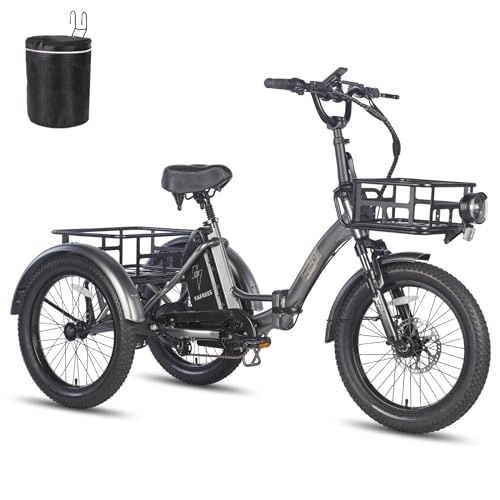Bicicletas eléctrica : Fafrees F20 Mate Oficial Triciclo Eléctrico Bicicleta, Bicicleta de Montaña E 180 KG, Frenos de Disco Hidráulicos Ebike Hombres, Bicicleta Eléctrica, Triciclo, Triciclo Mujer Triciclo para Adultos