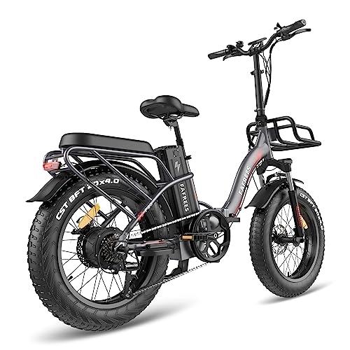 Bicicletas eléctrica : Fafrees F20 MAX Fatbike Bicicleta eléctrica plegable para mujer, 20 pulgadas, con batería Samsung de 48 V, 22, 5 Ah, pedal plegable de 54 N.m, luz de freno, [oficial] bicicleta eléctrica de montaña,