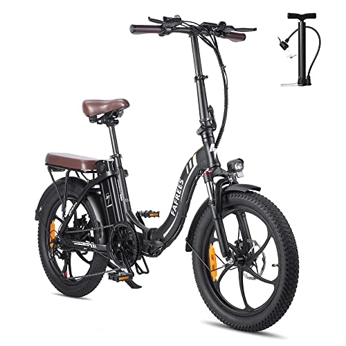 Bicicletas eléctrica : Fafrees F20 Pro Bicicleta Eléctrica Plegable, Bicicleta Urbana Eléctrica Plegable de 20" para Hombres y Mujeres, 250W 18Ah Fatbike, Shimano 7 Vels ebike, Alcance 150km, Negro