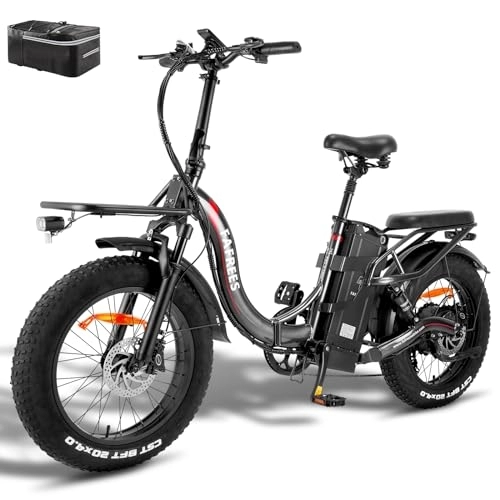Bicicletas eléctrica : Fafrees F20 X-MAX - Bicicleta eléctrica plegable para hombre (20 pulgadas, 48 V, 30 Ah, batería de 65 Nm, luz de freno, bicicleta eléctrica de montaña Shimano 7S, 150 kg)